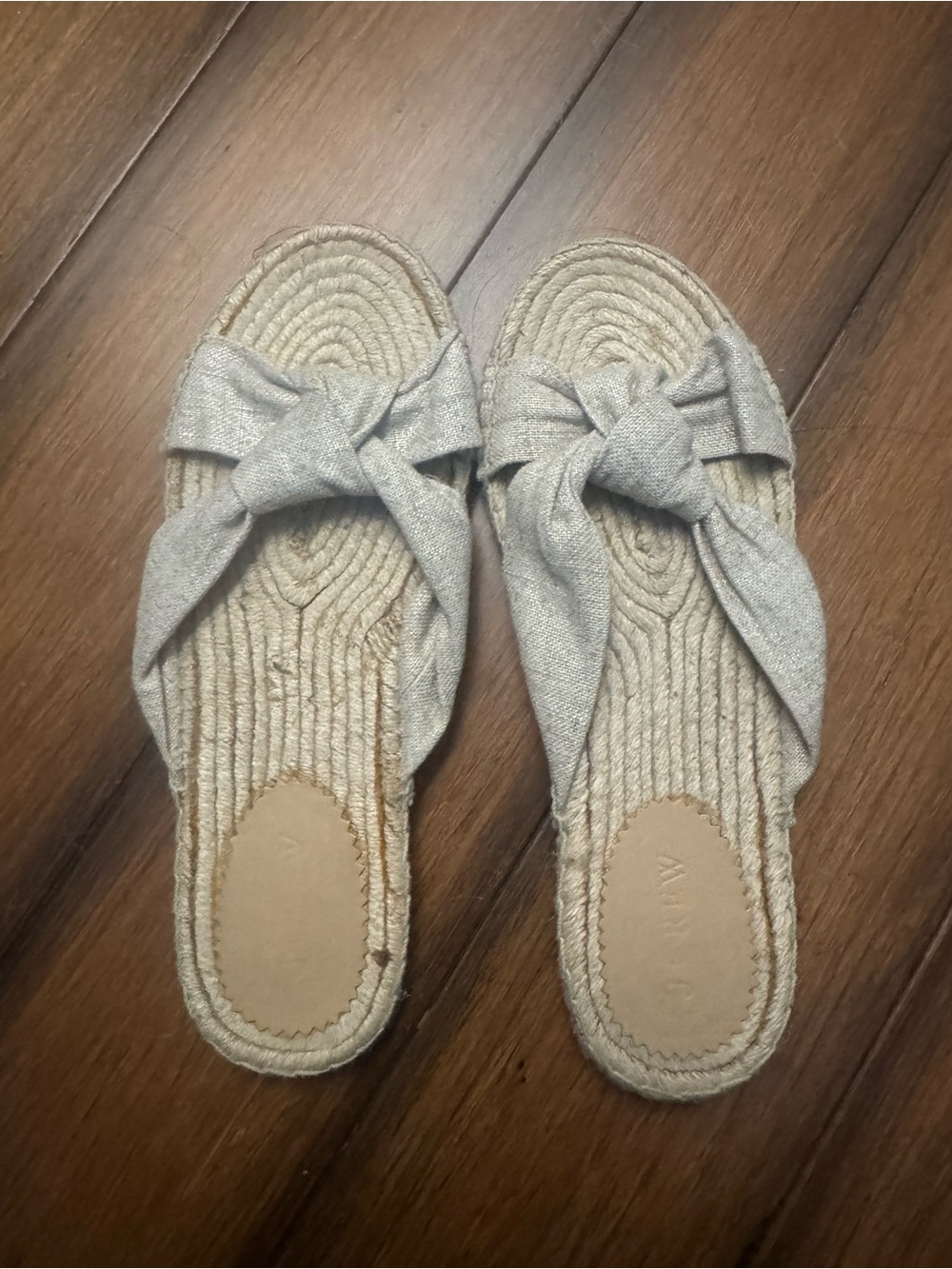 J. Crew Knotted Slide Sandals in Beige Linen